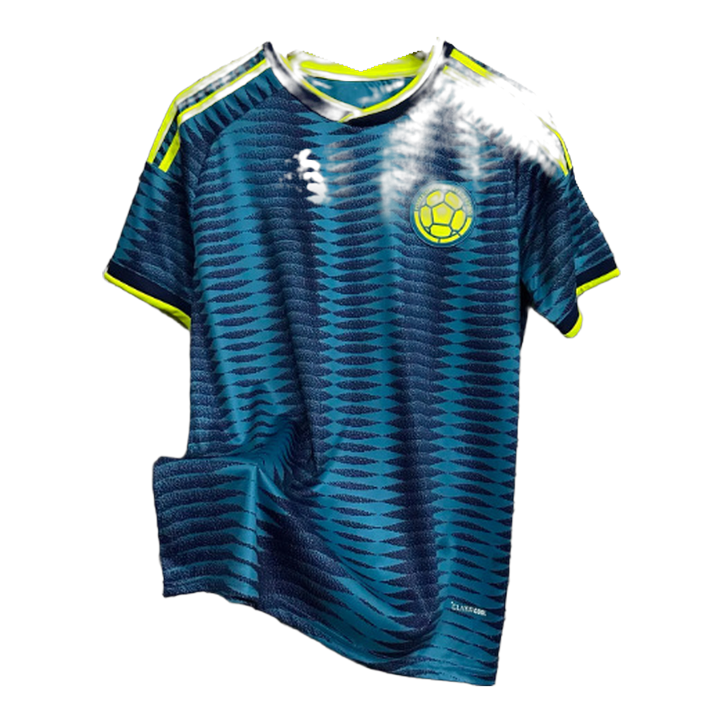 Camiseta Colombia 2ª Equipación Azul Flúor