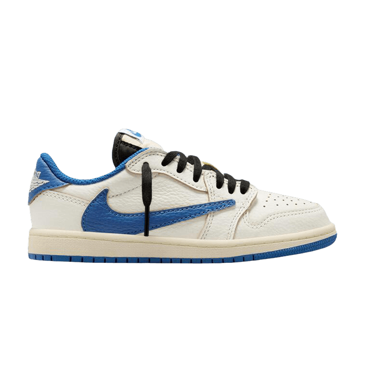 Fragment Design x Travis Scott x Air Jordan 1 Retro Low OG SP PS 'Sail Military Blue'