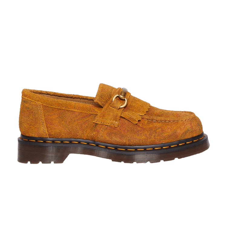 Dr. Martens Adrian Snaffle Marbled Suede Loafer 'Brown Mustard'