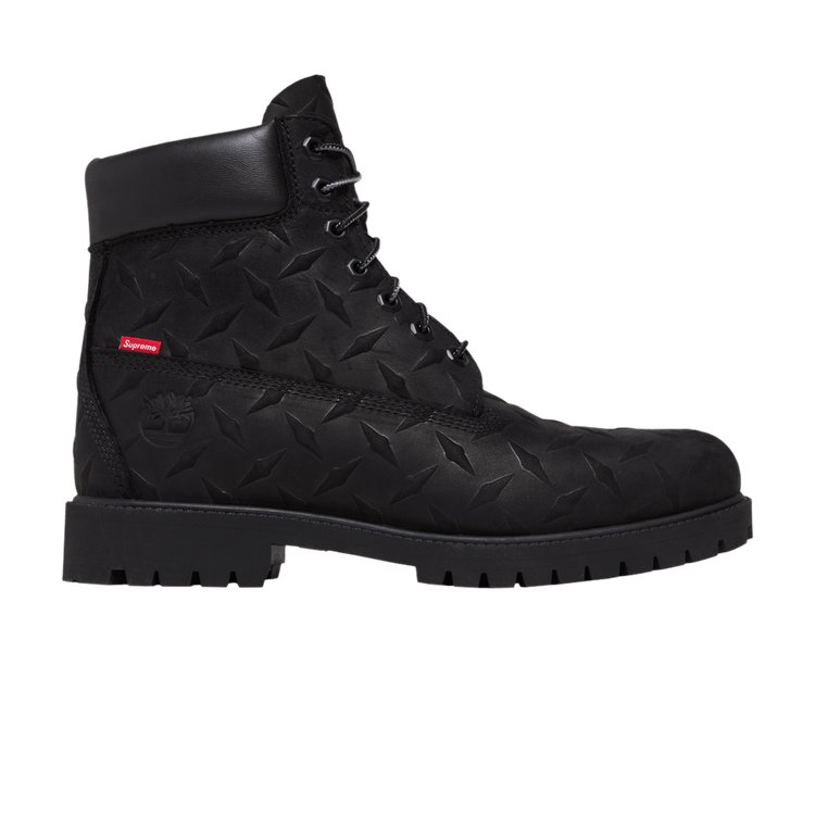 Supreme x Timberland 6 Inch Premium Waterproof Boot 'Embossed Diamond Plate - Black'