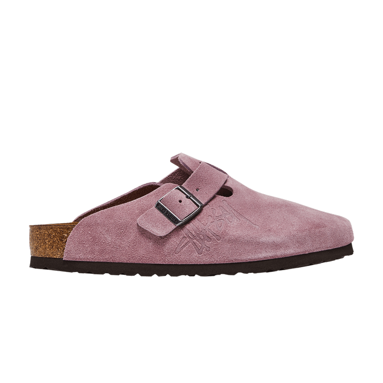 Stussy x Birkenstock Boston Shaggy 'Dusty Pink'